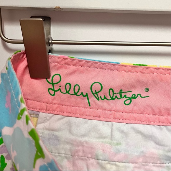 Lilly Pulitzer Spring Fling Buttercup Pastel Floral Scalloped Shorts Size 00 28W - Picture 8 of 14